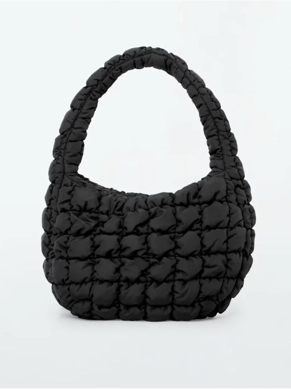 COS Black Quilted Puffer Shoulder Tote
